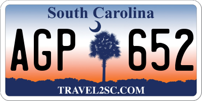 SC license plate AGP652