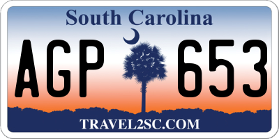 SC license plate AGP653