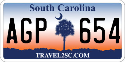 SC license plate AGP654