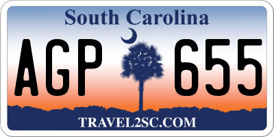 SC license plate AGP655