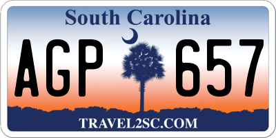 SC license plate AGP657