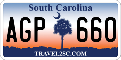 SC license plate AGP660
