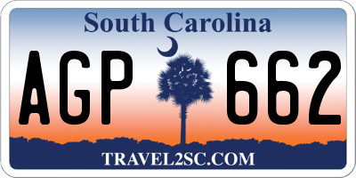 SC license plate AGP662