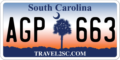 SC license plate AGP663