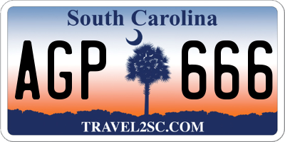 SC license plate AGP666