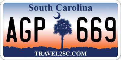 SC license plate AGP669