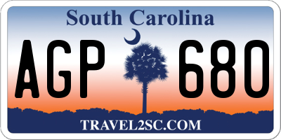 SC license plate AGP680