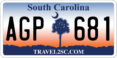 SC license plate AGP681