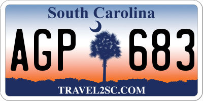 SC license plate AGP683