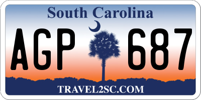SC license plate AGP687