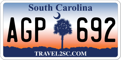 SC license plate AGP692