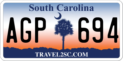 SC license plate AGP694