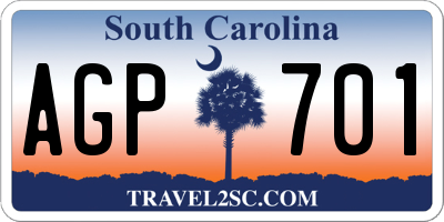 SC license plate AGP701