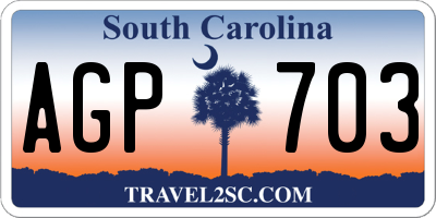SC license plate AGP703