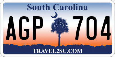 SC license plate AGP704