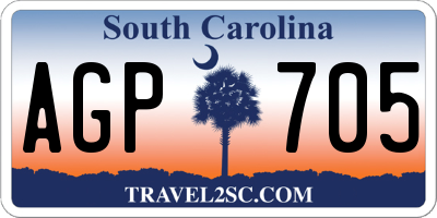 SC license plate AGP705