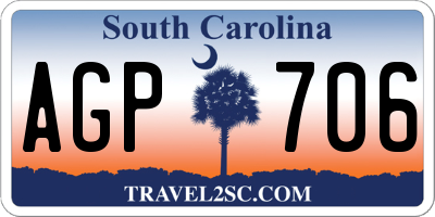 SC license plate AGP706