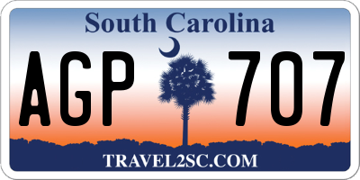 SC license plate AGP707