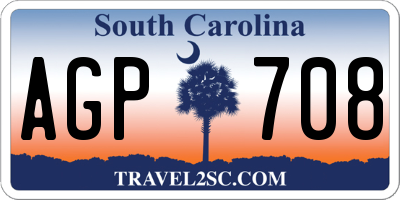 SC license plate AGP708