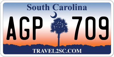 SC license plate AGP709