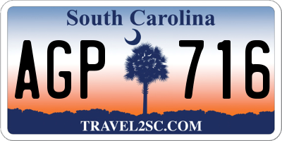 SC license plate AGP716