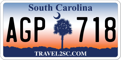 SC license plate AGP718