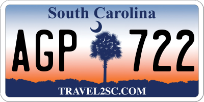 SC license plate AGP722