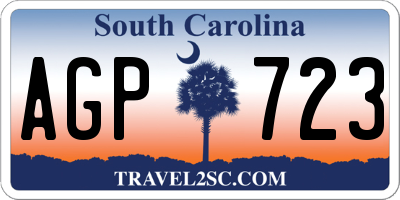SC license plate AGP723
