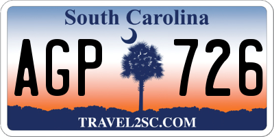 SC license plate AGP726