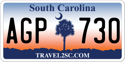 SC license plate AGP730