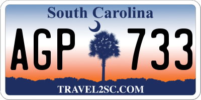 SC license plate AGP733