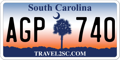 SC license plate AGP740