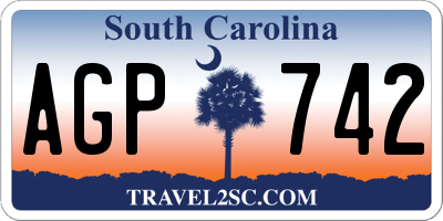 SC license plate AGP742