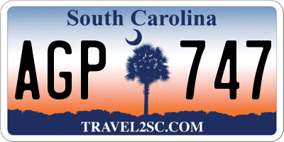 SC license plate AGP747