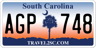SC license plate AGP748