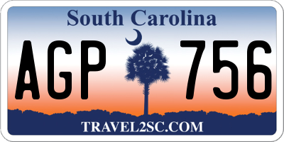SC license plate AGP756