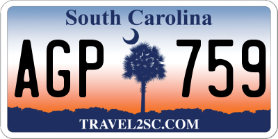 SC license plate AGP759