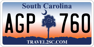 SC license plate AGP760