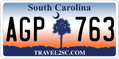 SC license plate AGP763