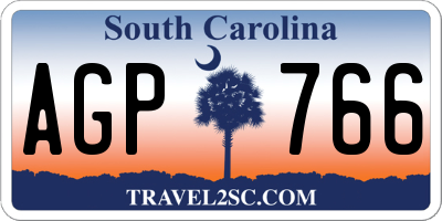 SC license plate AGP766