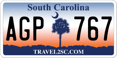 SC license plate AGP767
