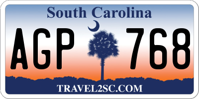 SC license plate AGP768