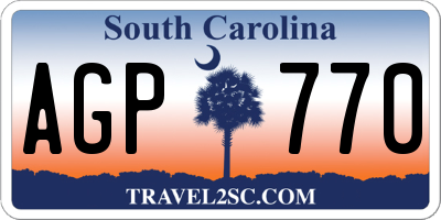 SC license plate AGP770