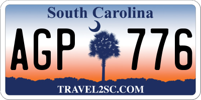 SC license plate AGP776
