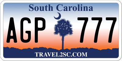 SC license plate AGP777