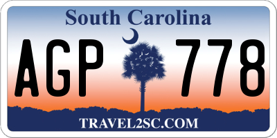 SC license plate AGP778