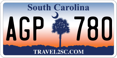 SC license plate AGP780