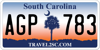 SC license plate AGP783