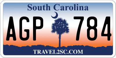 SC license plate AGP784