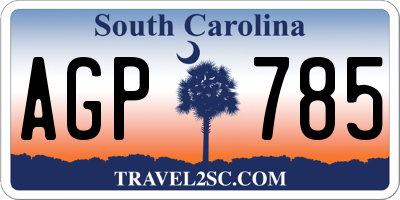 SC license plate AGP785
